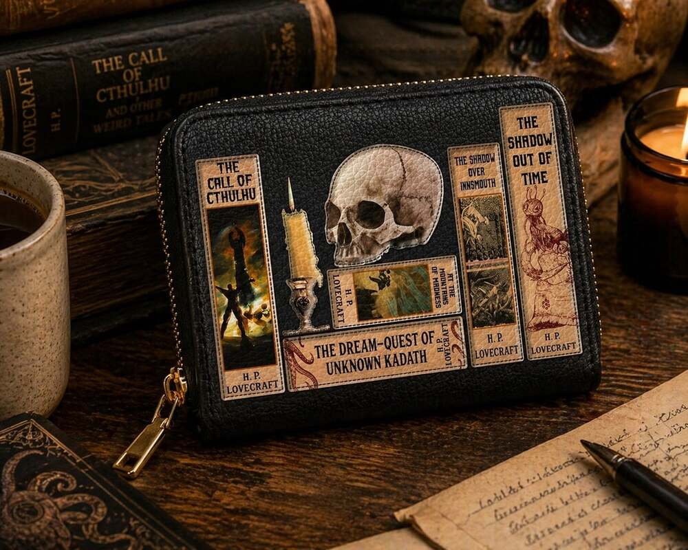 Lovecraftian Black Mini WalletGoth Horror Emo Halloween New Literature